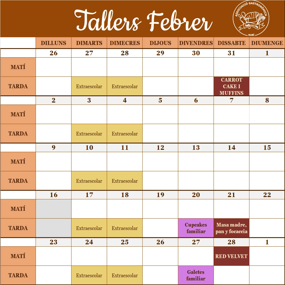 calendario Mayo 2024 La Tata & Sweets