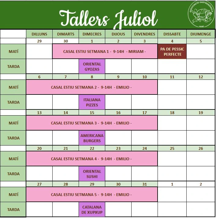 calendario Junio 2024 La Tata & Sweets